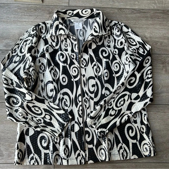 Misook Paisley Print Sequin Evening Zip Jacket - Picture 9 of 16